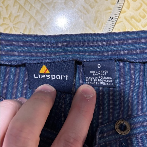 Vintage Lizsport Blue Relaxed Fit V-Neck Pantsuit - Picture 12 of 16